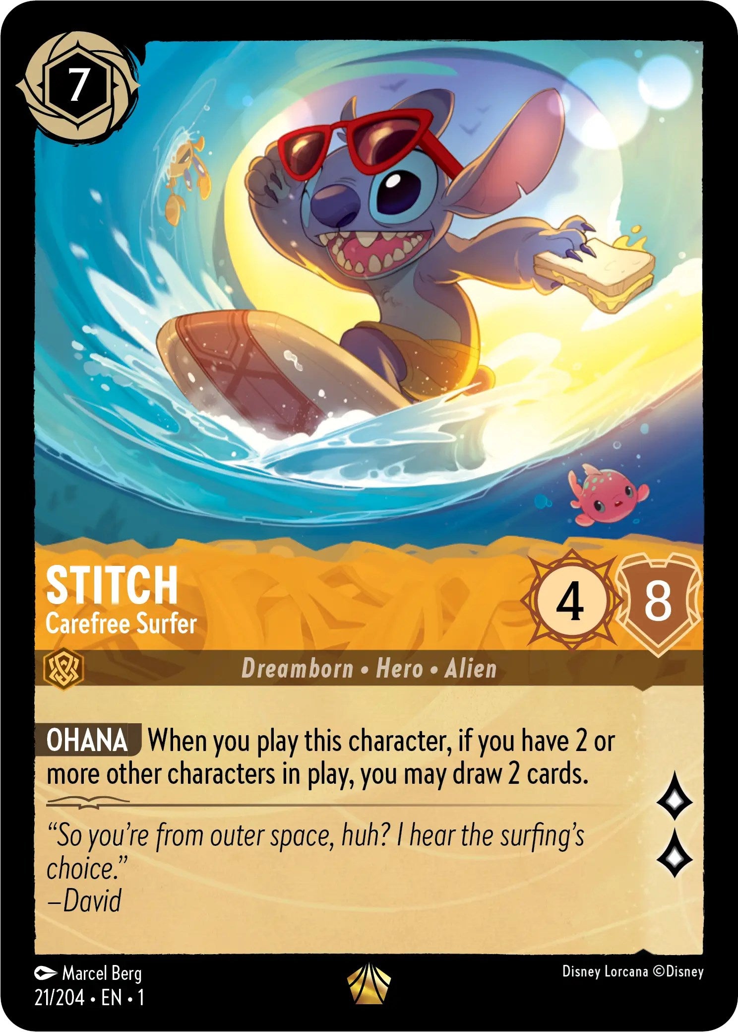 Stitch - Carefree Surfer (21/204) [The First Chapter] | Black Swamp Games
