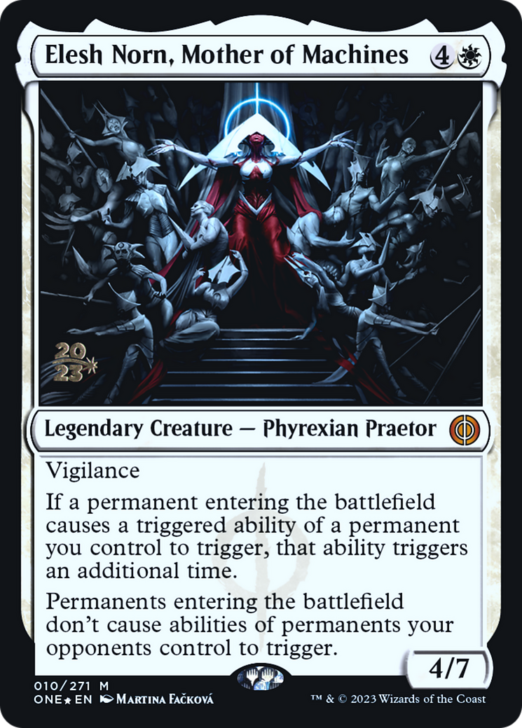 Elesh Norn, Mother of Machines [Phyrexia: All Will Be One Prerelease Promos] | Black Swamp Games