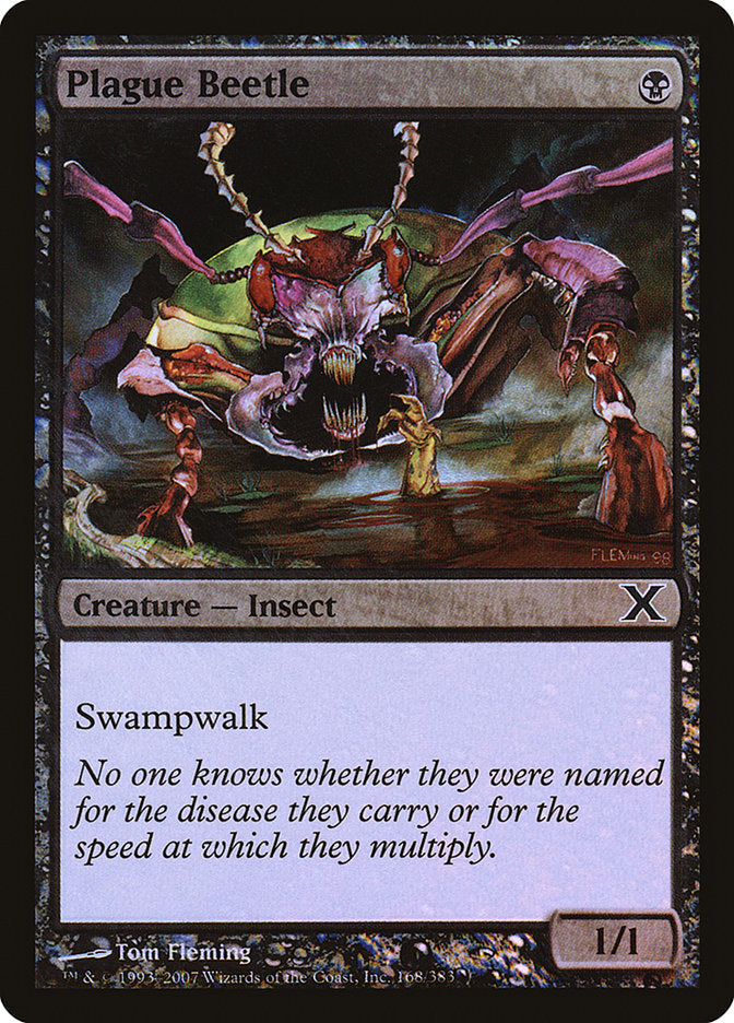 Plague Beetle (Premium Foil) [Tenth Edition] | Black Swamp Games