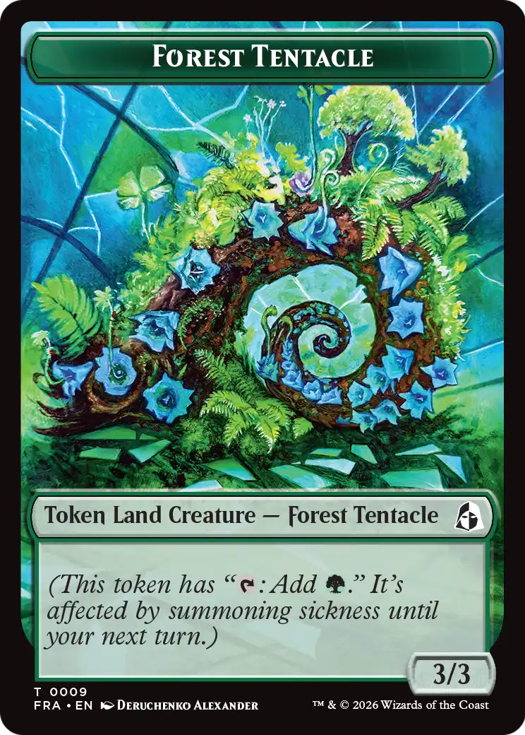 Dragon // Forest Tentacle Double-Sided Token [Reality Fracture Tokens] | Black Swamp Games