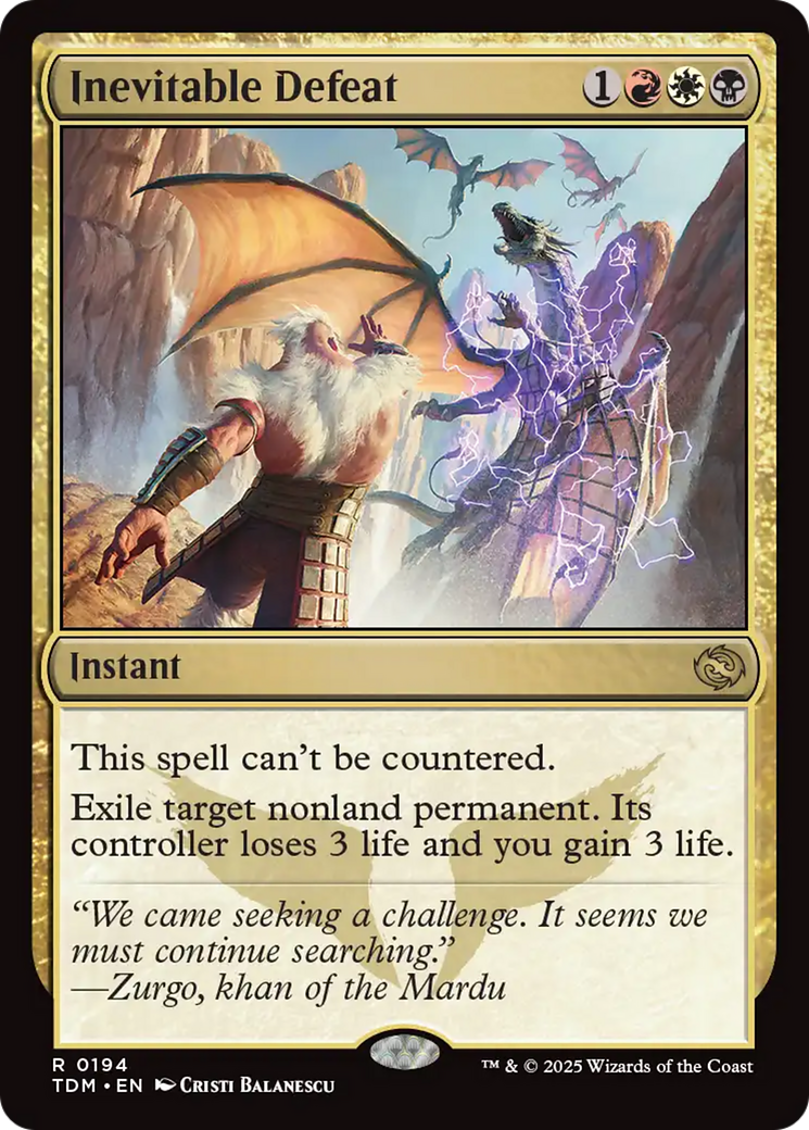 Inevitable Defeat [Tarkir: Dragonstorm] | Black Swamp Games