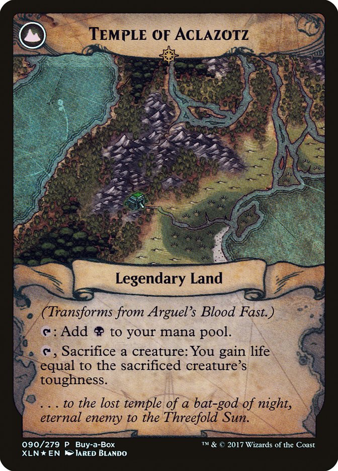 Arguel's Blood Fast // Temple of Aclazotz (Buy-A-Box) [Ixalan Treasure Chest] | Black Swamp Games