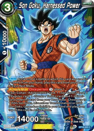 Son Goku, Harnessed Power (BT16-025) [Realm of the Gods] | Black Swamp Games