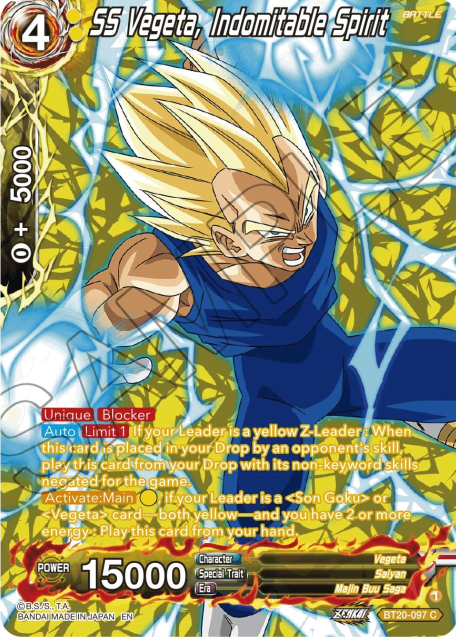 SS Vegeta, Indomitable Spirit (Silver Foil) (BT20-097) [Power Absorbed] | Black Swamp Games