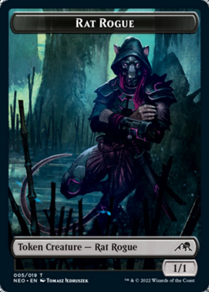 Spirit (002) // Rat Rogue Double-Sided Token [Kamigawa: Neon Dynasty Tokens] | Black Swamp Games