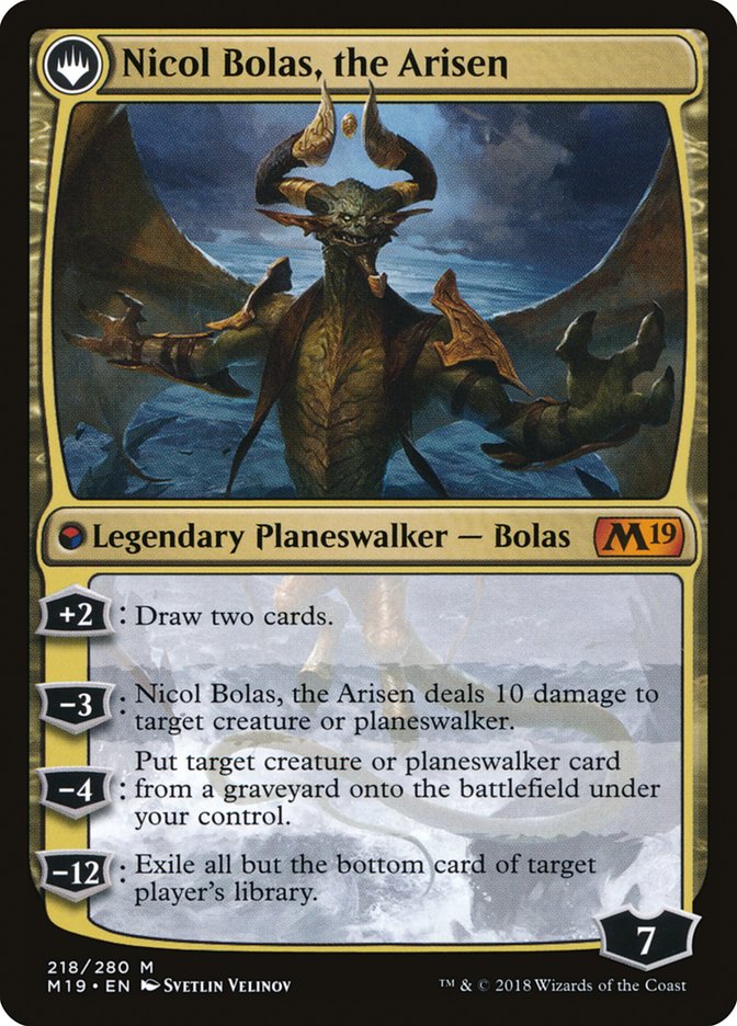 Nicol Bolas, the Ravager // Nicol Bolas, the Arisen [Core Set 2019] | Black Swamp Games