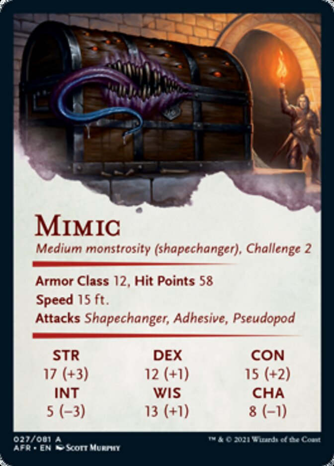 Mimic Art Card [Dungeons & Dragons: Adventures in the Forgotten Realms Art Series] | Black Swamp Games