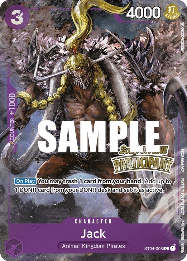 Jack (Offline Regional 2023) [Participant] [One Piece Promotion Cards] | Black Swamp Games