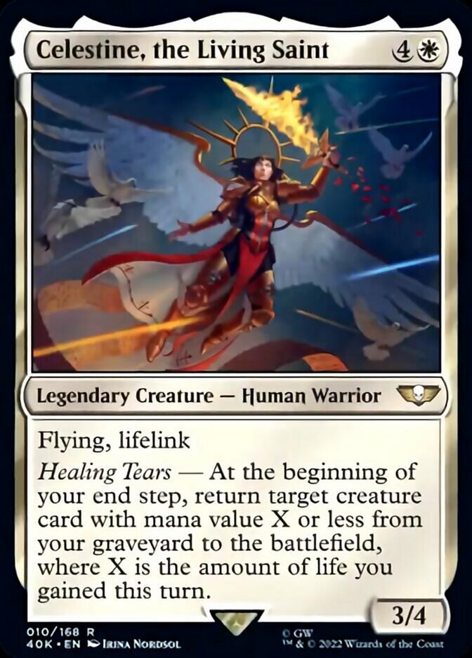 Celestine, the Living Saint (Surge Foil) [Warhammer 40,000] | Black Swamp Games