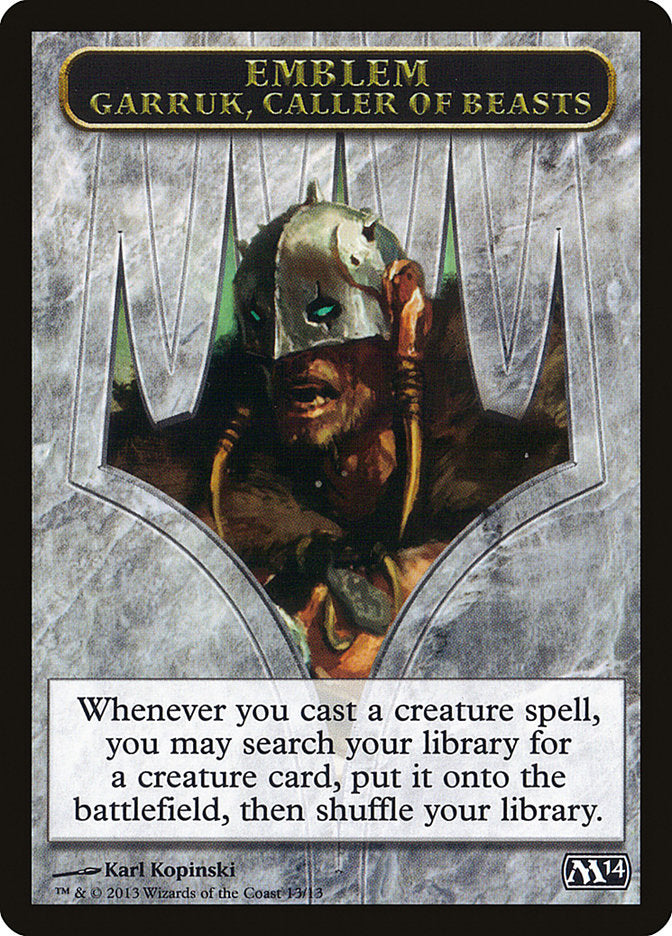 Garruk, Caller of Beasts Emblem [Magic 2014 Tokens] | Black Swamp Games