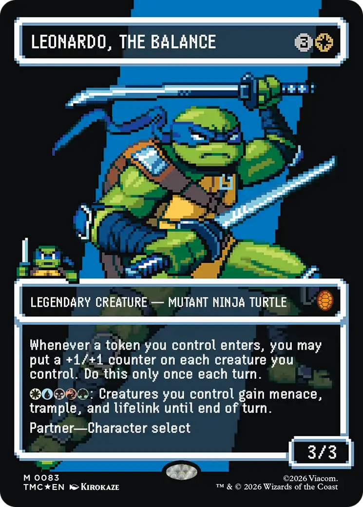 Leonardo, the Balance (0083) (Borderless) (Surge Foil) [Teenage Mutant Ninja Turtles Commander] | Black Swamp Games