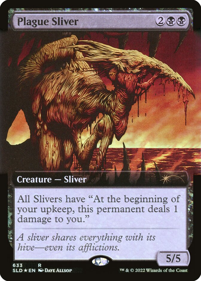 Plague Sliver (Extended Art) (Step-and-Compleat Foil) [Secret Lair Drop Promos] | Black Swamp Games