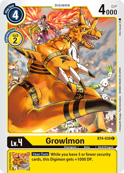 Growlmon [BT4-039] [Great Legend] | Black Swamp Games