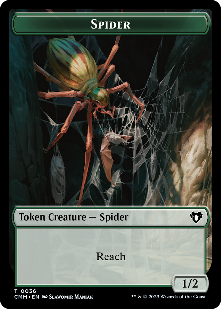Wurm // Spider Double-Sided Token [Commander Masters Tokens] | Black Swamp Games