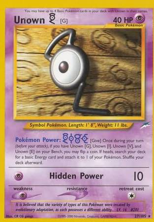 Unown [G] (27/105) [Neo Destiny Unlimited] | Black Swamp Games