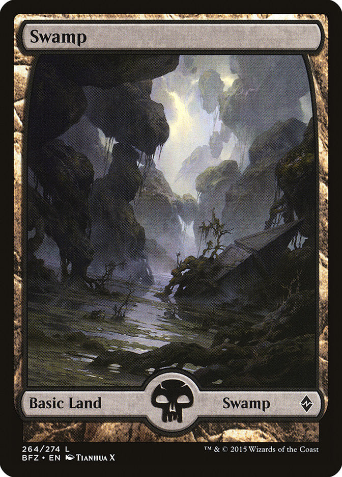 Swamp (264) (Full Art) [Battle for Zendikar] | Black Swamp Games
