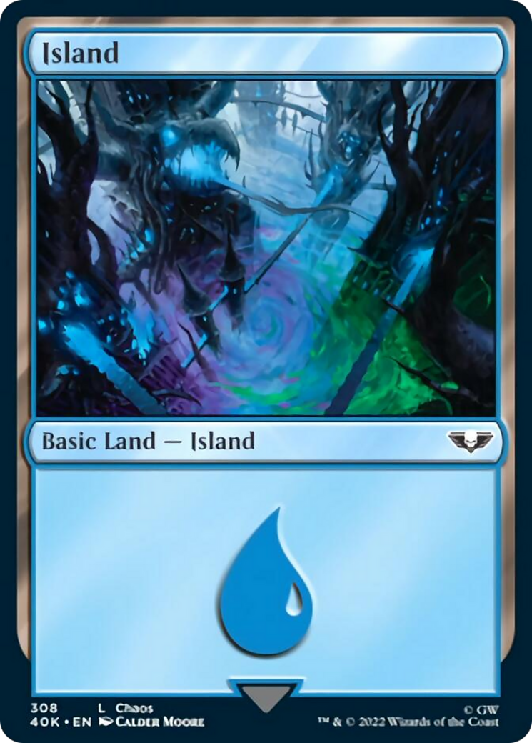 Island (308) (Surge Foil) [Warhammer 40,000] | Black Swamp Games