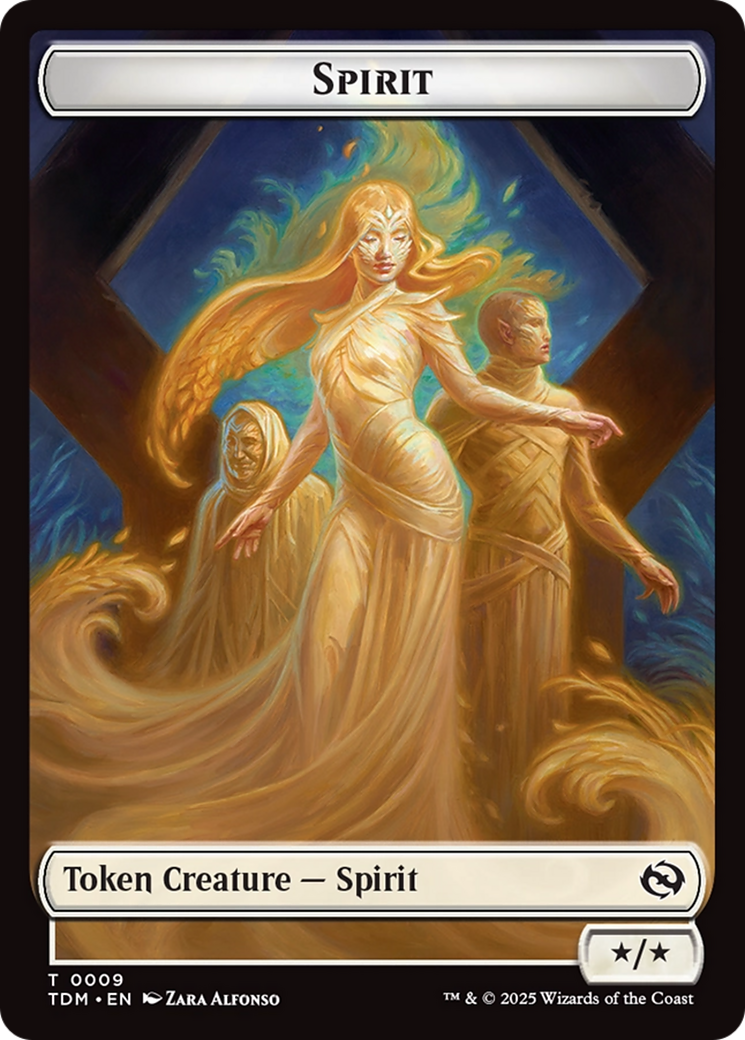 Spirit (0008) // Spirit (0009) Double-Sided Token [Tarkir: Dragonstorm Tokens] | Black Swamp Games