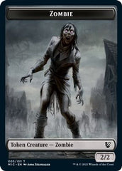 Zombie // Zombie Double-Sided Token (005 MIC/005 MID) [Innistrad: Midnight Hunt Commander Tokens] | Black Swamp Games