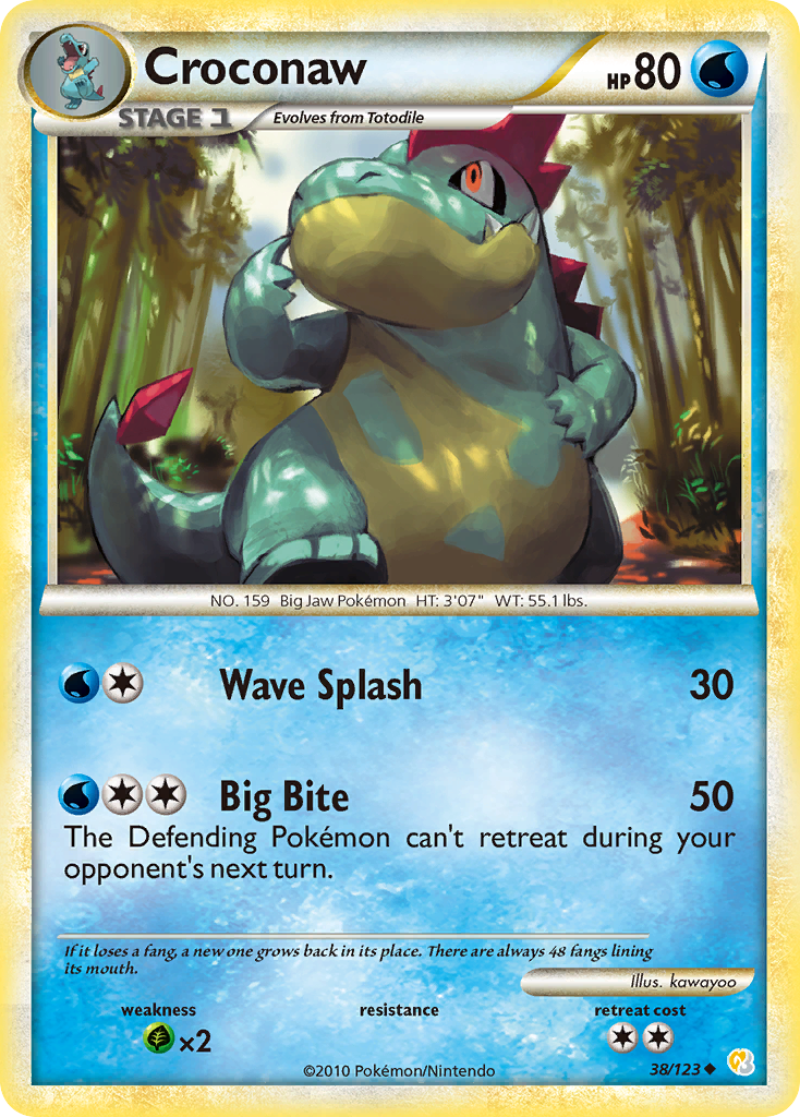 Croconaw (38/123) [HeartGold & SoulSilver: Base Set] | Black Swamp Games