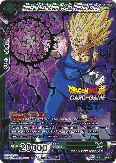 Prince of Destruction Vegeta, Prideful Warrior (Card Game Fest 2022) (BT11-066) [Tournament Promotion Cards] | Black Swamp Games