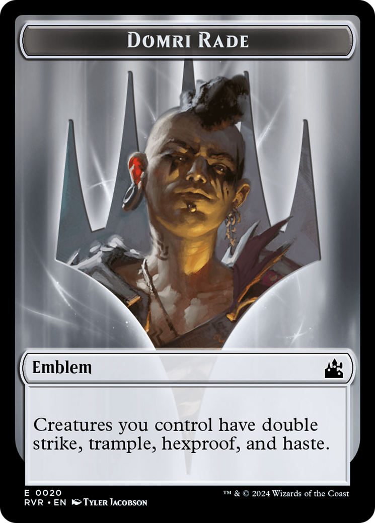 Elf Knight // Emblem - Domri Rade Double-Sided Token [Ravnica Remastered Tokens] | Black Swamp Games