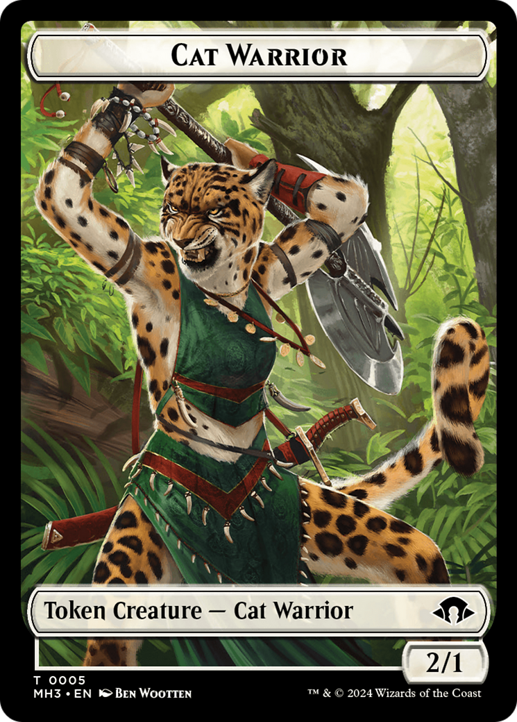 Cat Warrior Token [Modern Horizons 3 Tokens] | Black Swamp Games