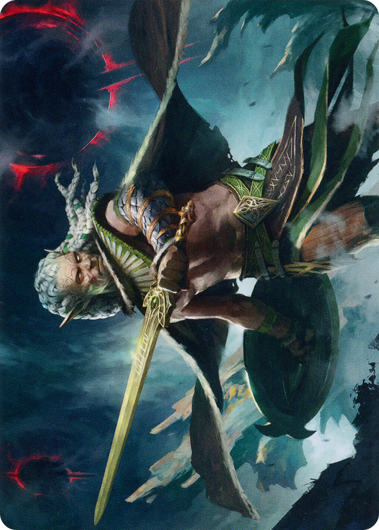 Serpent-Blade Assailant Art Card (40) [March of the Machine Art Series] | Black Swamp Games