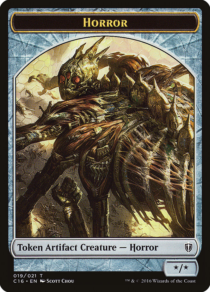 Horror // Thopter Double-Sided Token [Commander 2016 Tokens] | Black Swamp Games