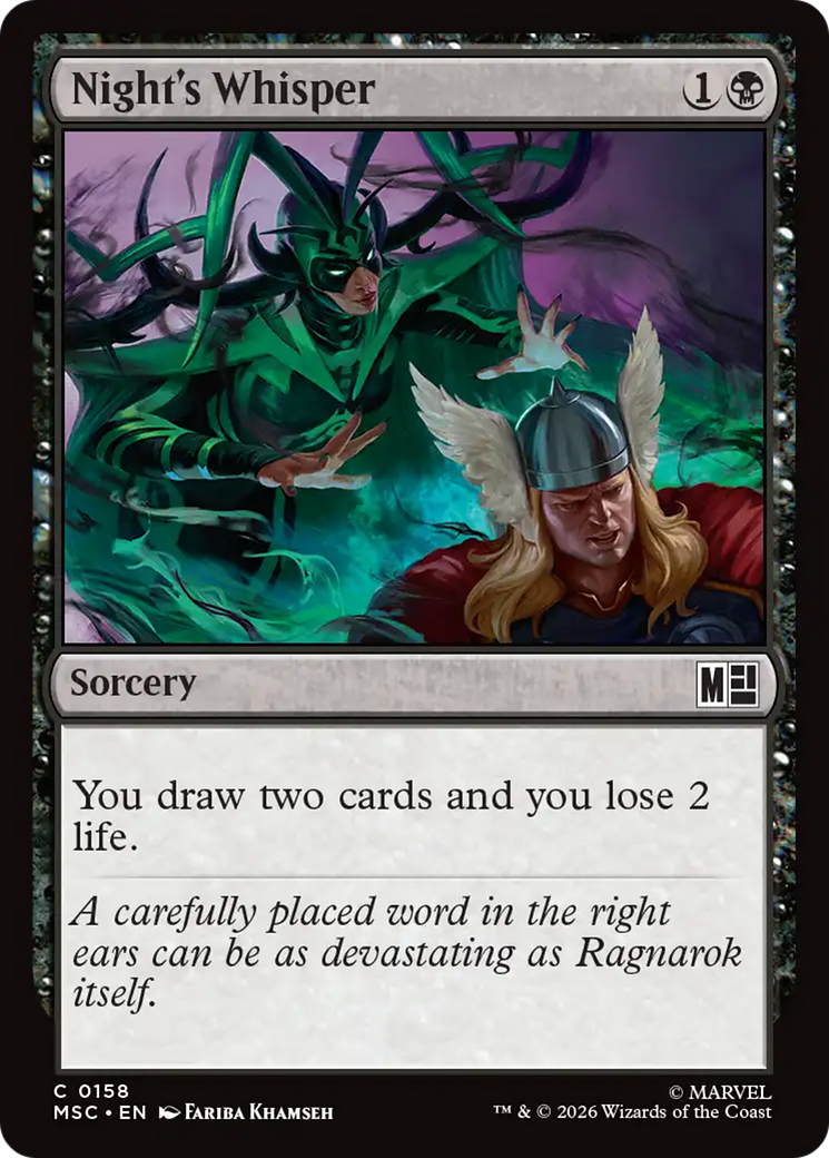 Night's Whisper (Surge Foil) [Marvel Super Heroes Commander] | Black Swamp Games