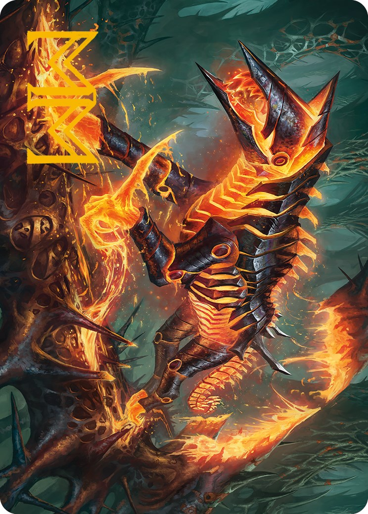 Kuldotha Cackler Art Card (Gold-Stamped Signature) [Phyrexia: All Will Be One Art Series] | Black Swamp Games