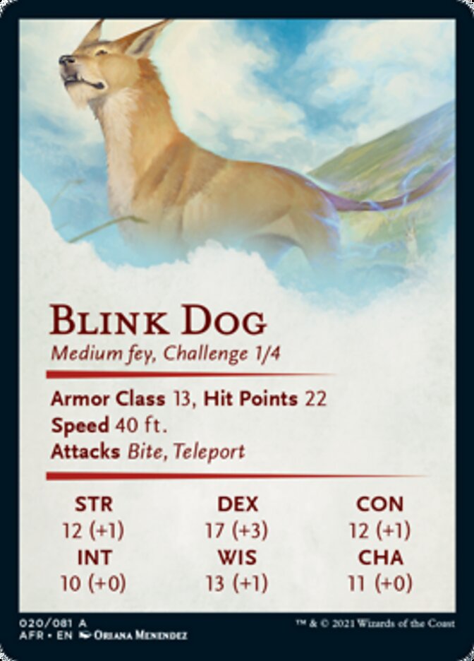 Blink Dog Art Card [Dungeons & Dragons: Adventures in the Forgotten Realms Art Series] | Black Swamp Games