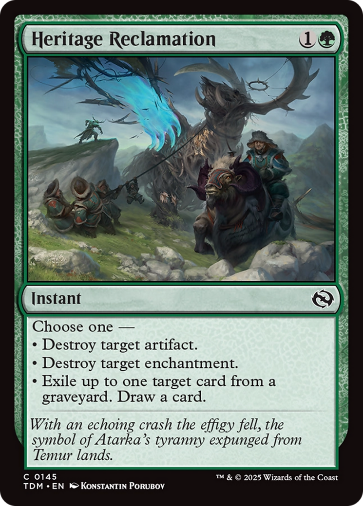 Heritage Reclamation [Tarkir: Dragonstorm] | Black Swamp Games