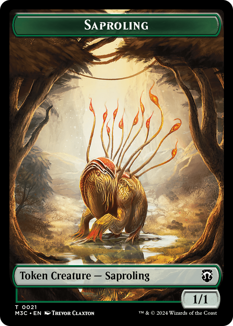 Tarmogoyf // Saproling Double-Sided Token [Modern Horizons 3 Commander Tokens] | Black Swamp Games