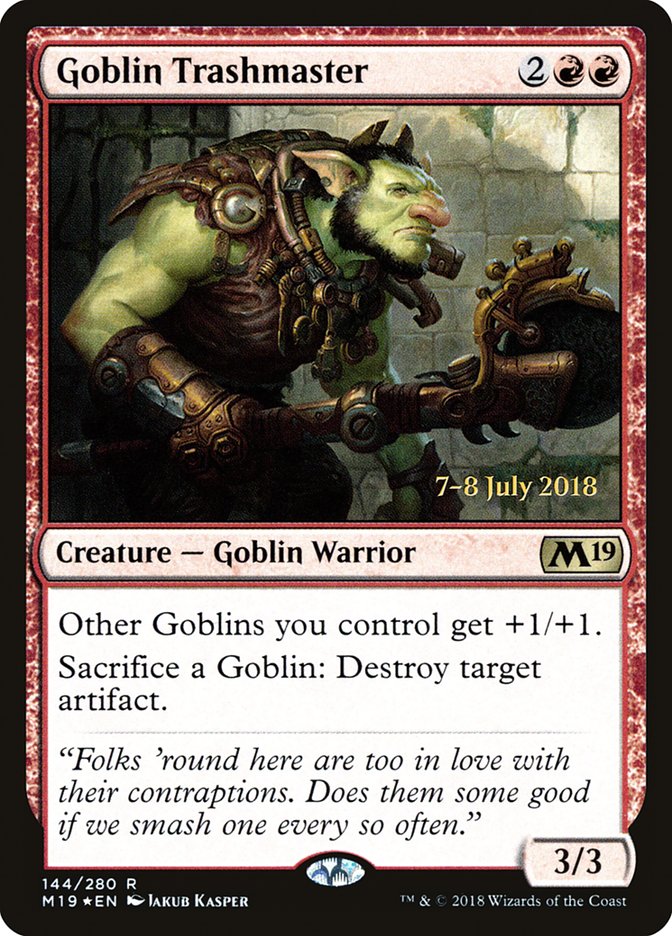 Goblin Trashmaster [Core Set 2019 Prerelease Promos] | Black Swamp Games