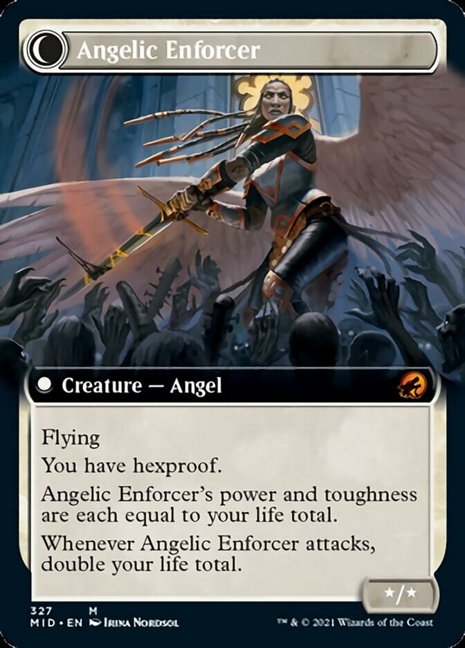 Enduring Angel // Angelic Enforcer (Extended Art) [Innistrad: Midnight Hunt] | Black Swamp Games