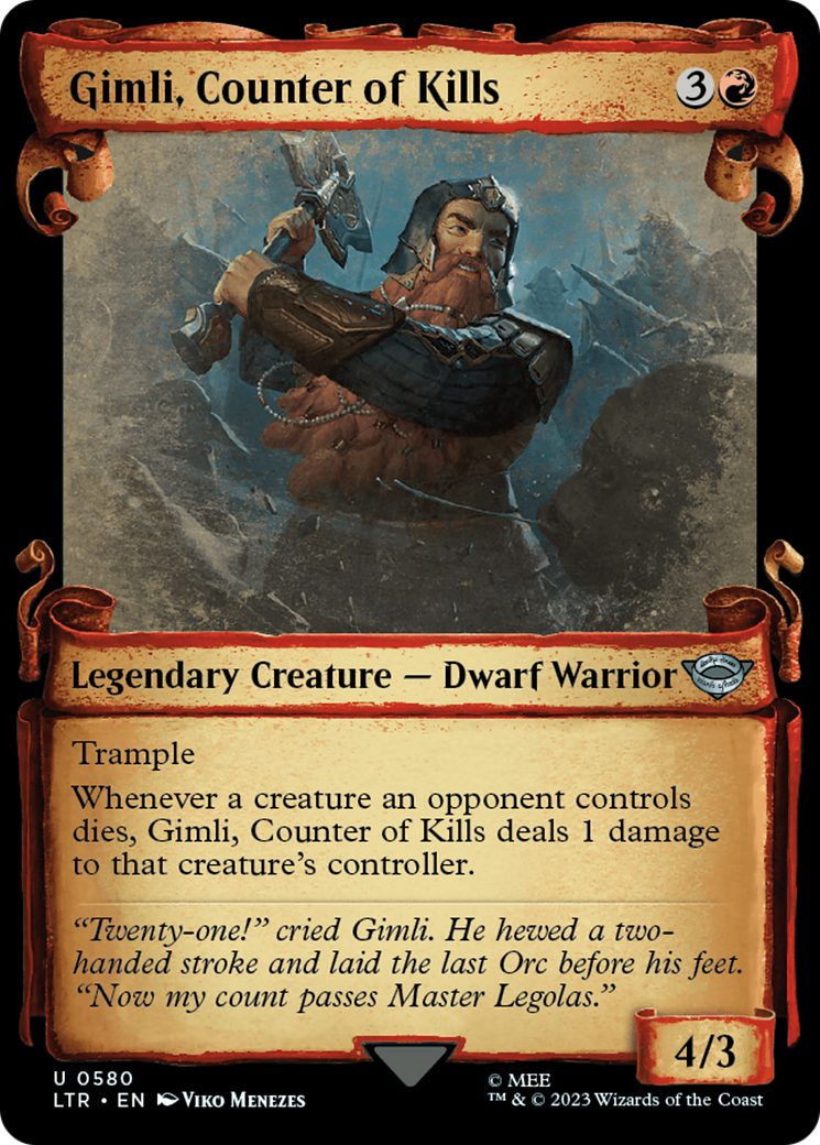 Gimli, Counter of Kills [The Lord of the Rings: Tales of Middle-Earth Showcase Scrolls] | Black Swamp Games