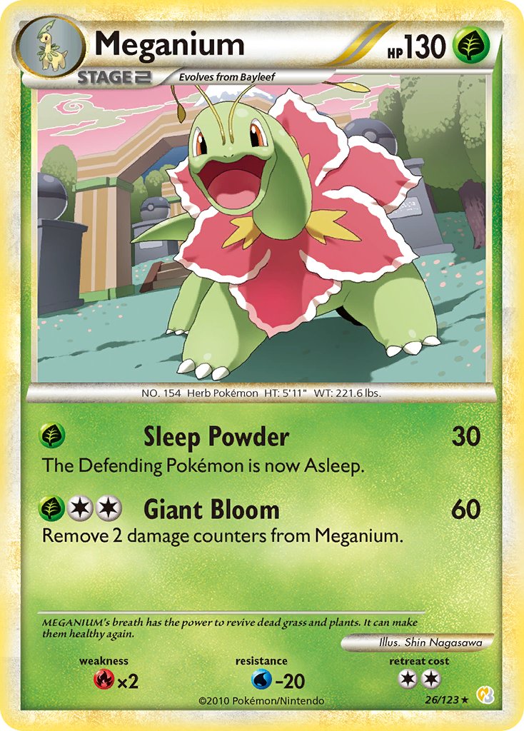 Meganium (26/123) (Theme Deck Exclusive) [HeartGold & SoulSilver: Base Set] | Black Swamp Games