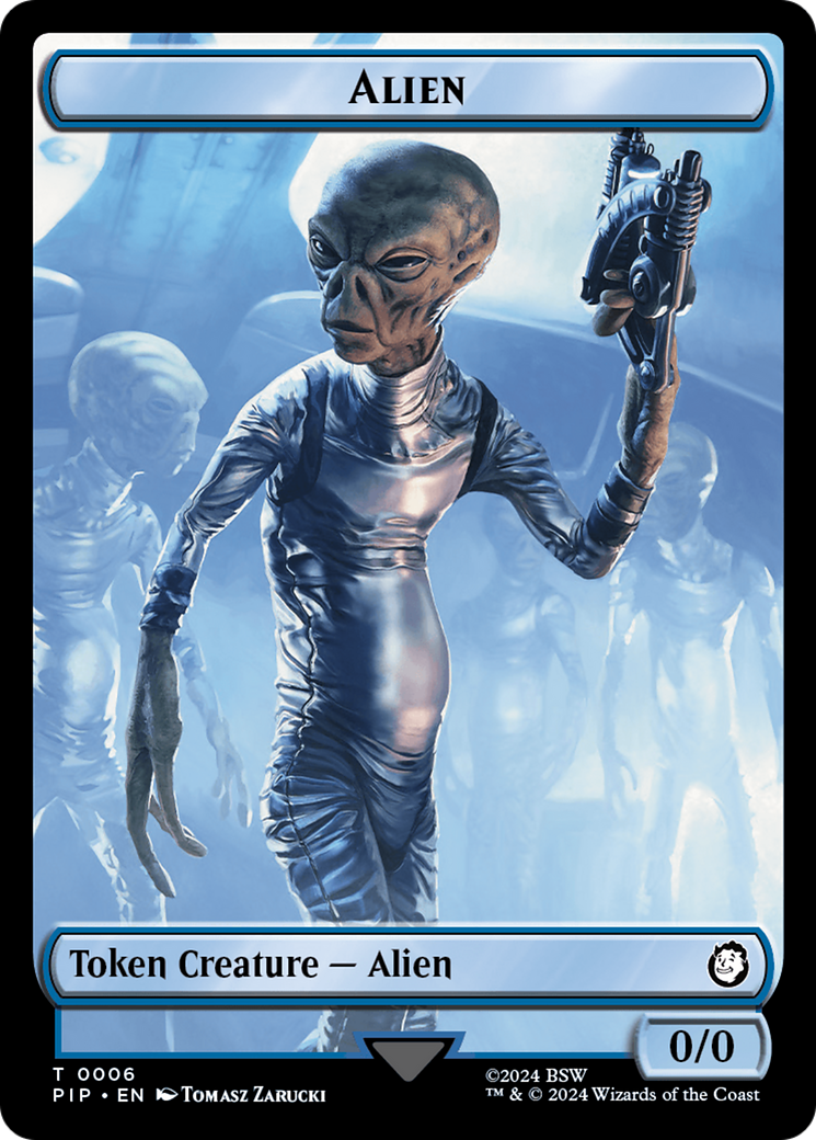 Alien // Clue Double-Sided Token [Fallout Tokens] | Black Swamp Games