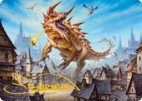 Tarrasque Art Card (Gold-Stamped Signature) [Dungeons & Dragons: Adventures in the Forgotten Realms Art Series] | Black Swamp Games