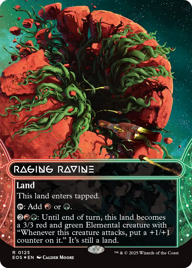 Raging Ravine (0125) (Borderless) (Galaxy Foil) [Edge of Eternities: Stellar Sights] | Black Swamp Games