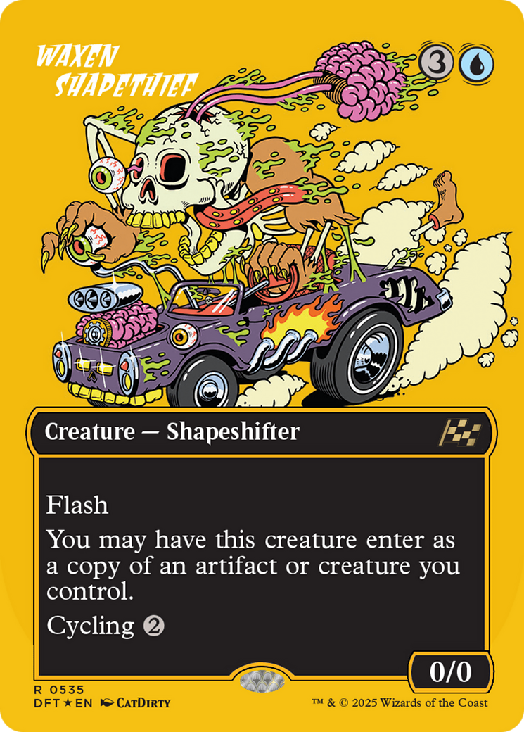 Waxen Shapethief (Borderless) (First-Place Foil) [Aetherdrift] | Black Swamp Games