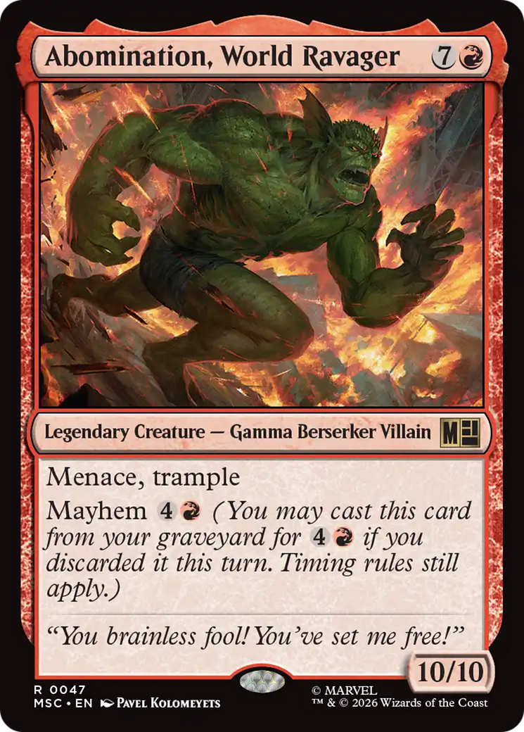 Abomination, World Ravager (Surge Foil) [Marvel Super Heroes Commander] | Black Swamp Games
