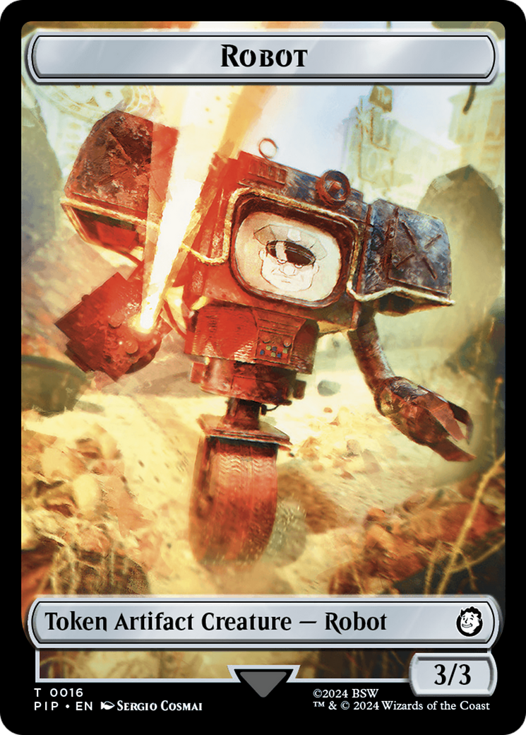 Radiation // Robot Double-Sided Token [Fallout Tokens] | Black Swamp Games