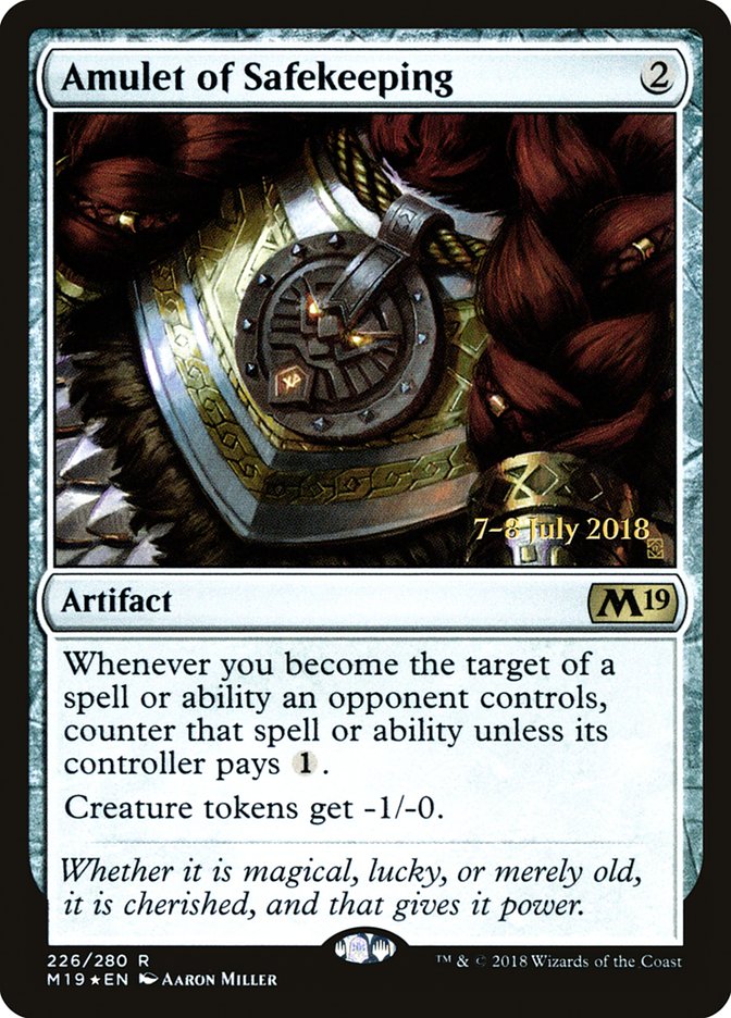 Amulet of Safekeeping [Core Set 2019 Prerelease Promos] | Black Swamp Games