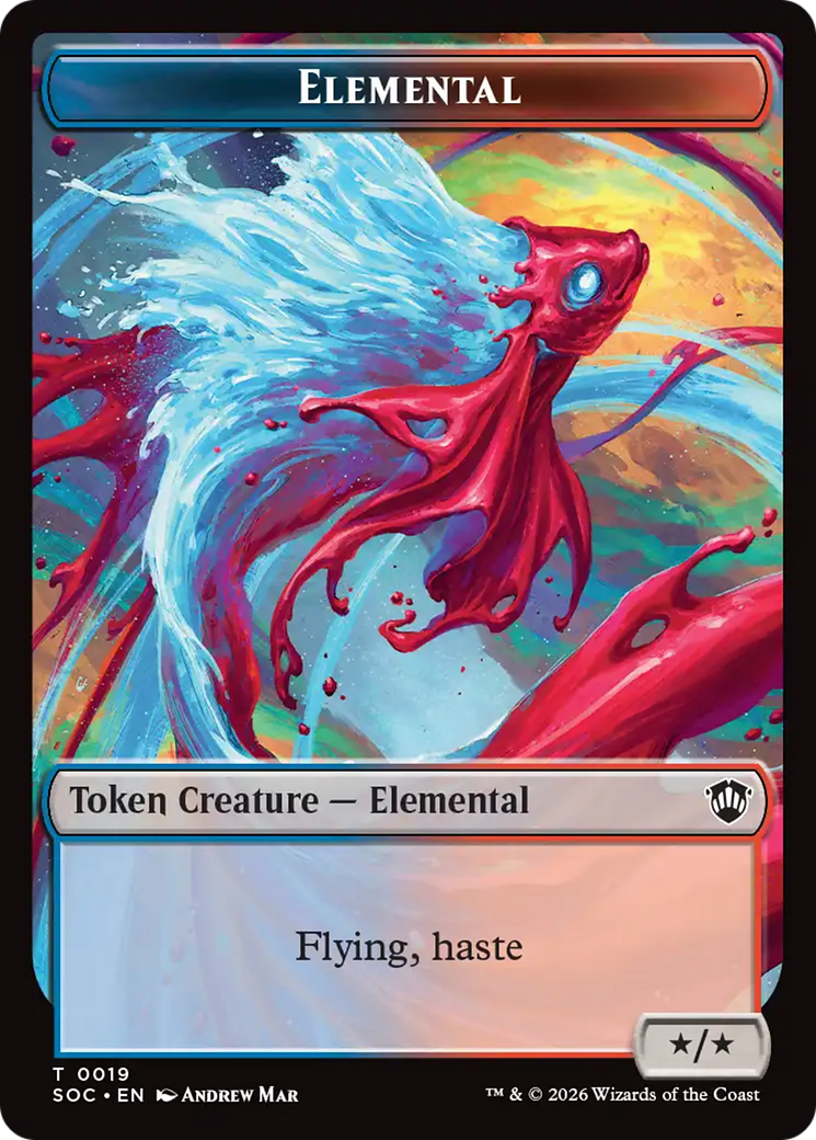 Dragon Illusion // Elemental (0019) Double-Sided Token [Secrets of Strixhaven Commander Tokens] | Black Swamp Games