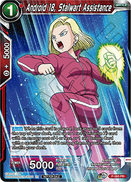 Android 18, Stalwart Assistance (Unison Warrior Series Boost Tournament Pack Vol. 7) (P-365) [Tournament Promotion Cards] | Black Swamp Games