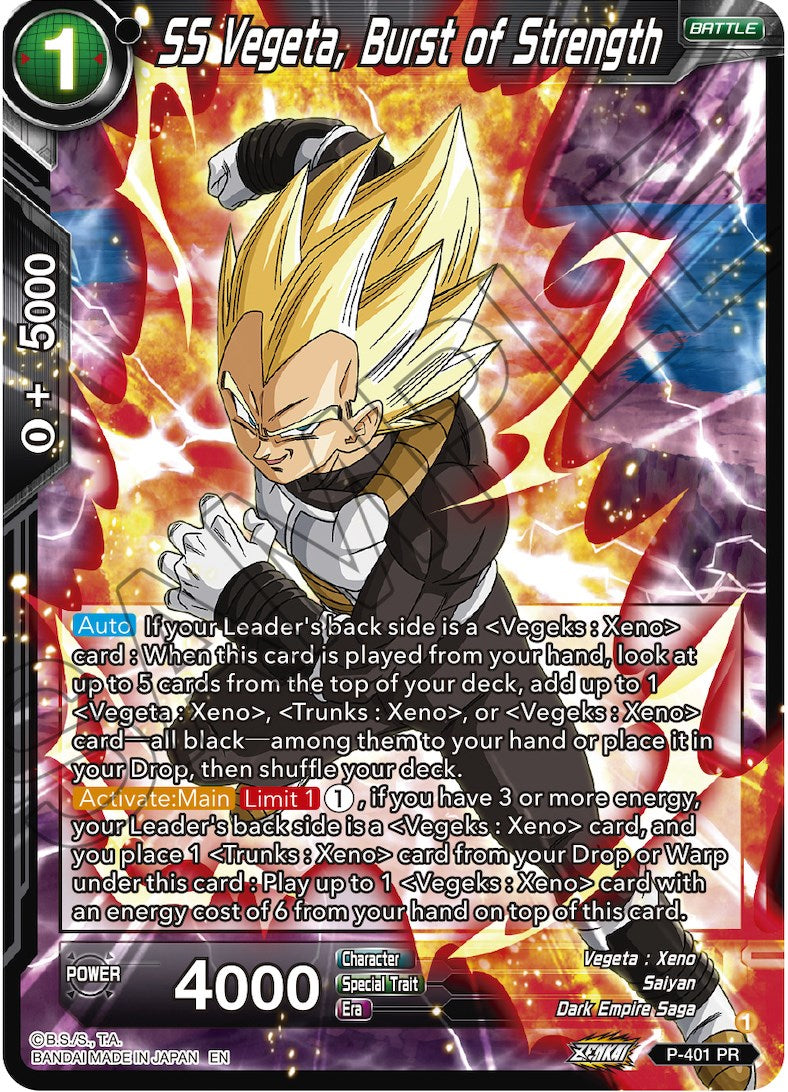 SS Vegeta, Burst of Strength (P-401) [Promotion Cards] | Black Swamp Games