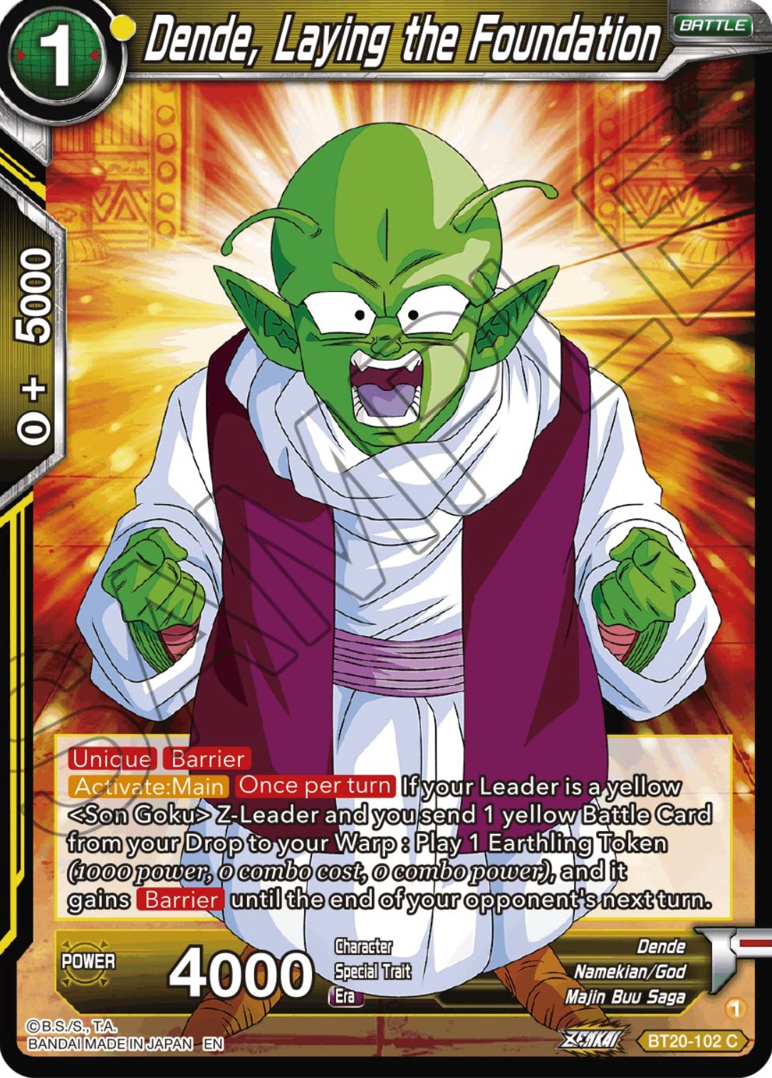 Dende, Laying the Foundation (BT20-102) [Power Absorbed] | Black Swamp Games