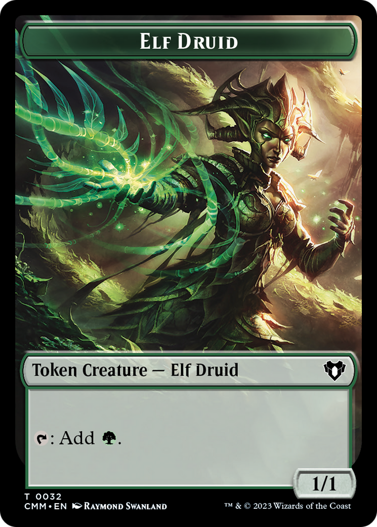 Elemental (0024) // Elf Druid Double-Sided Token [Commander Masters Tokens] | Black Swamp Games